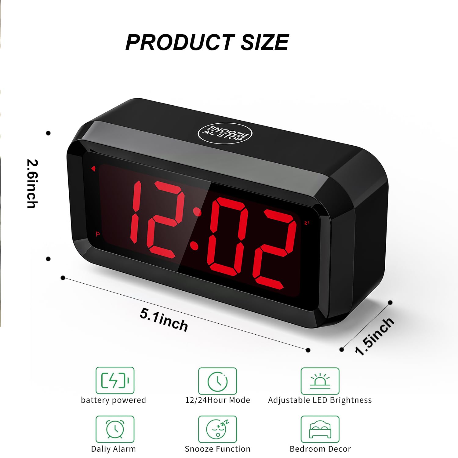 Amazon.com: SUPLEDCK Alarm Clock,Digital Alarm Clock for Bedrooms
